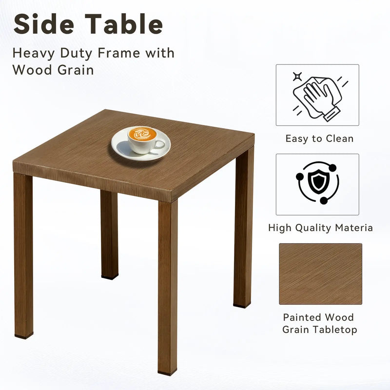 Outdoor Steel Side Table 22x20x20 Inch by HouseOfZazla