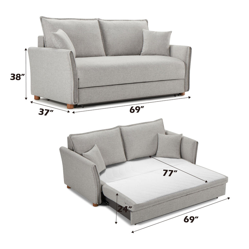 Oren Chenille Sleeper Sectional Sofa with Storage - Gray, photo 3 of 4