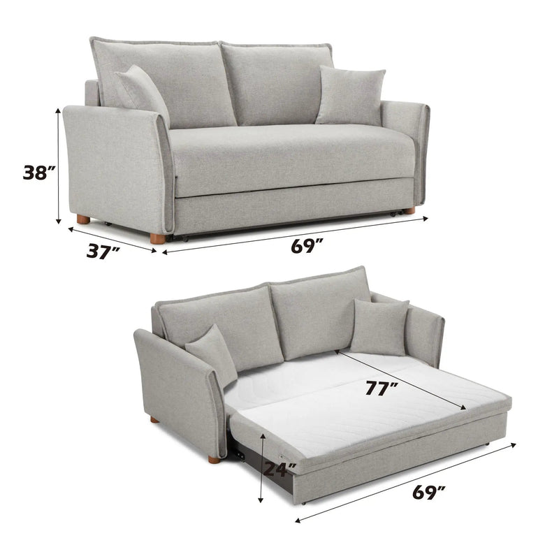 Oren Chenille Sleeper Sectional Sofa With Storage - Gray by HouseOfZazla