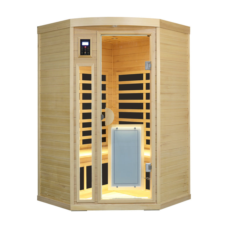 Hemlock Pentagonal Indoor Far Infrared Sauna Room with Digital Controls - Natural Hemlock, photo 3 of 5