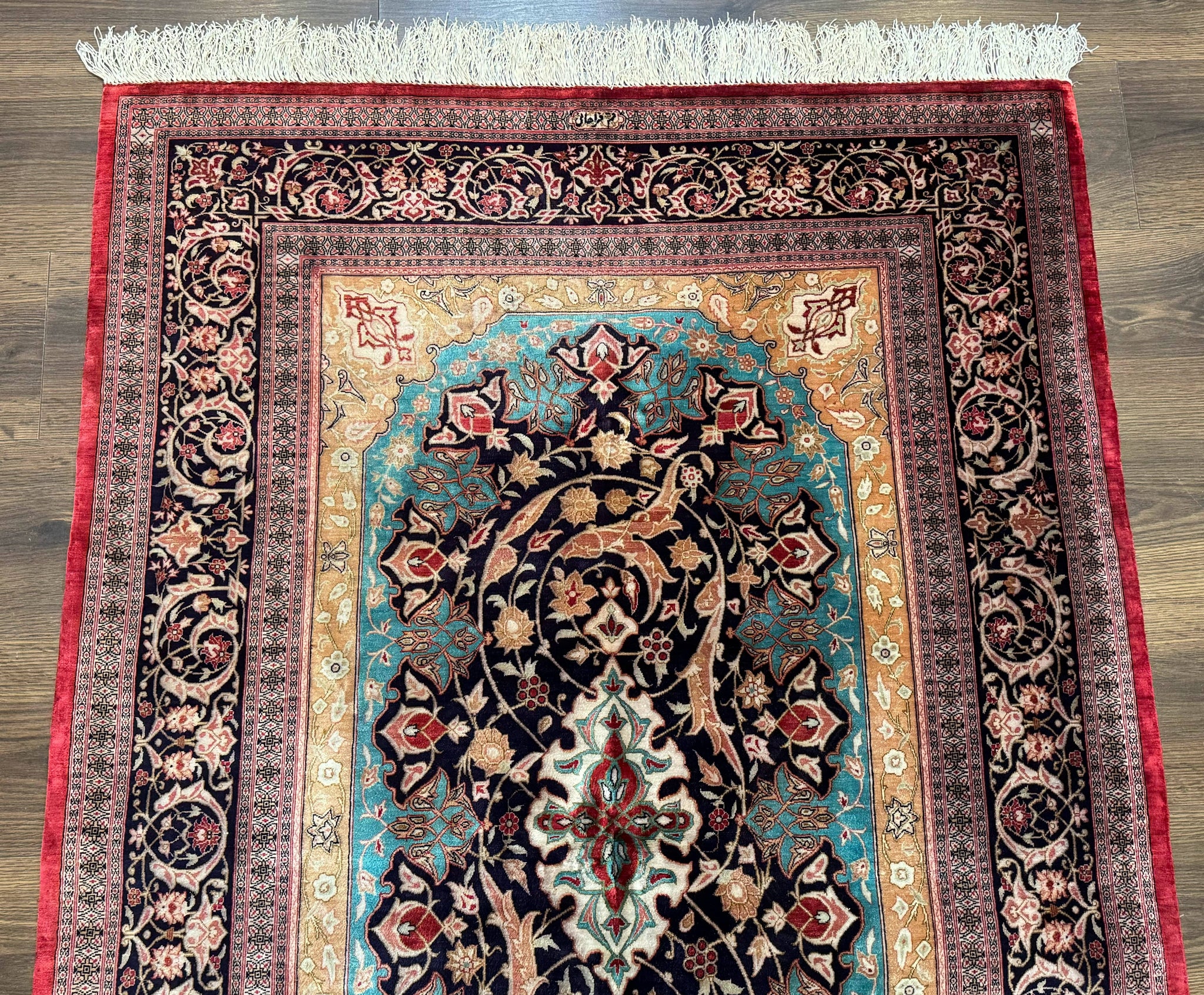 Magnificent Persian Qum Silk Rug 3x5, Exceptionally Fine 780 KPSI, Signed, Rare by Jewel Rugs