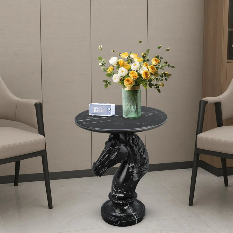 Horse Head Accent Table Animal Statue End Table by HouseOfZazla