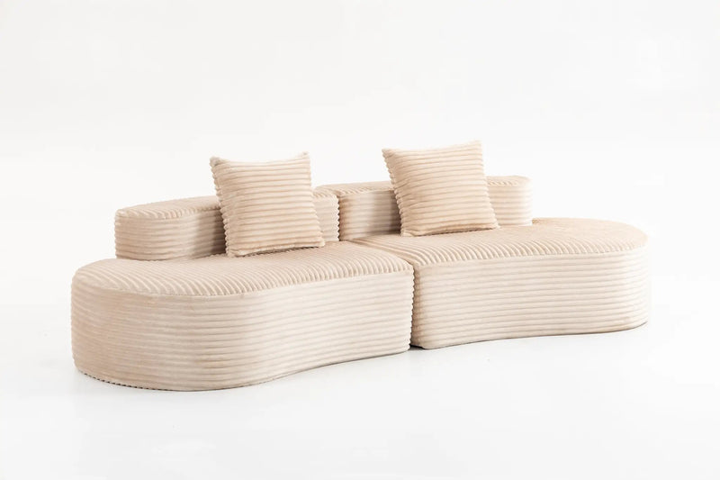 110.24" Fully Compressed Sofa with 2 Lumbar Pillows by HouseOfZazla
