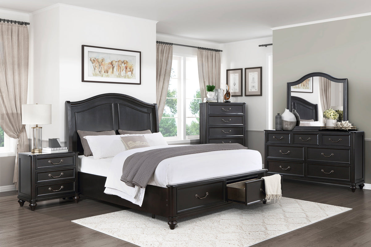 Charcoal Nightstand with Three Drawers - Brown Mix, photo 5 of 6