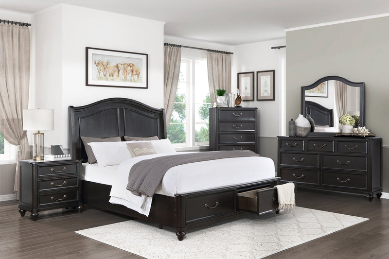 Charcoal Nightstand with Three Drawers - Brown Mix, photo 5 of 6