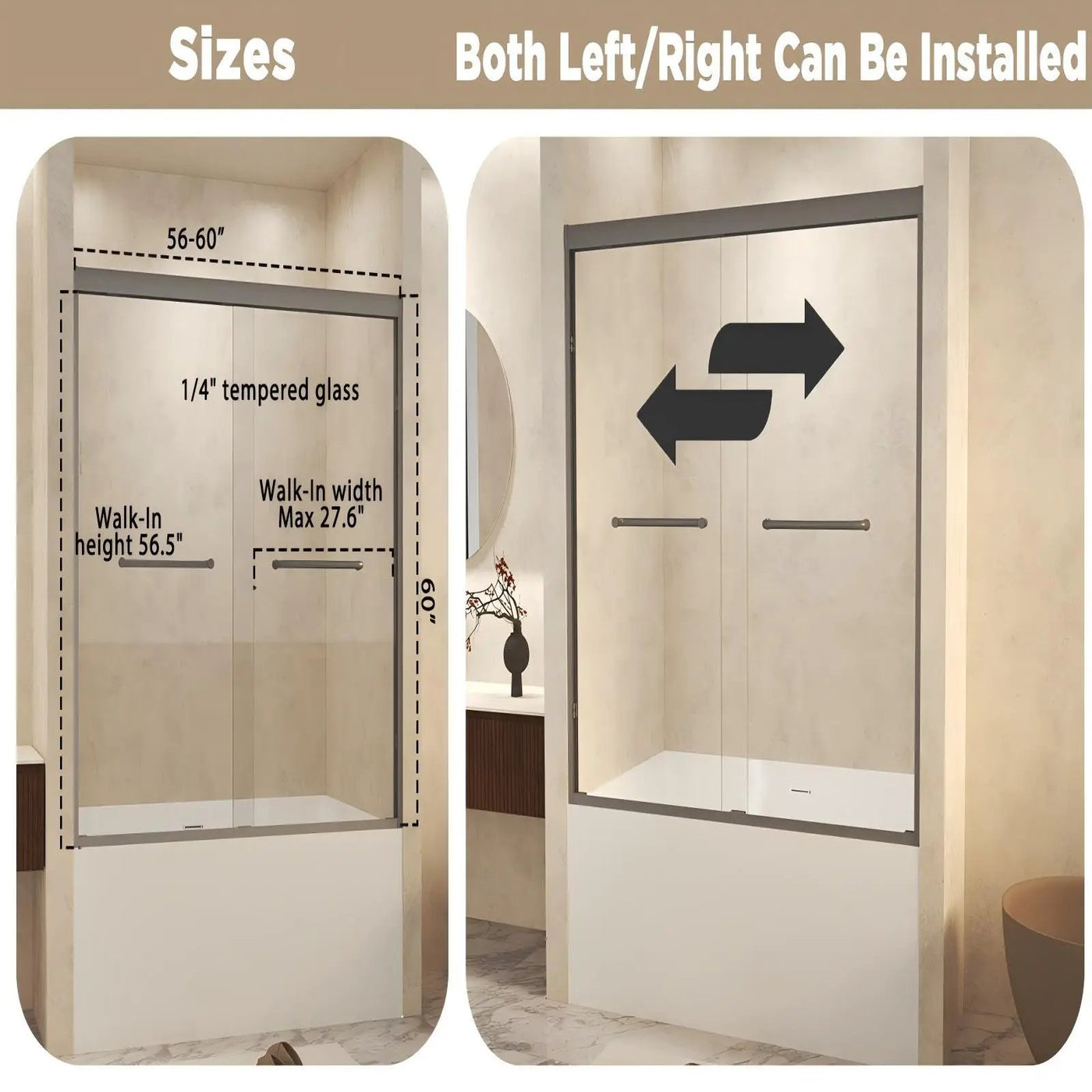 Double Sliding Shower Door With Explosion Proof Film by HouseOfZazla
