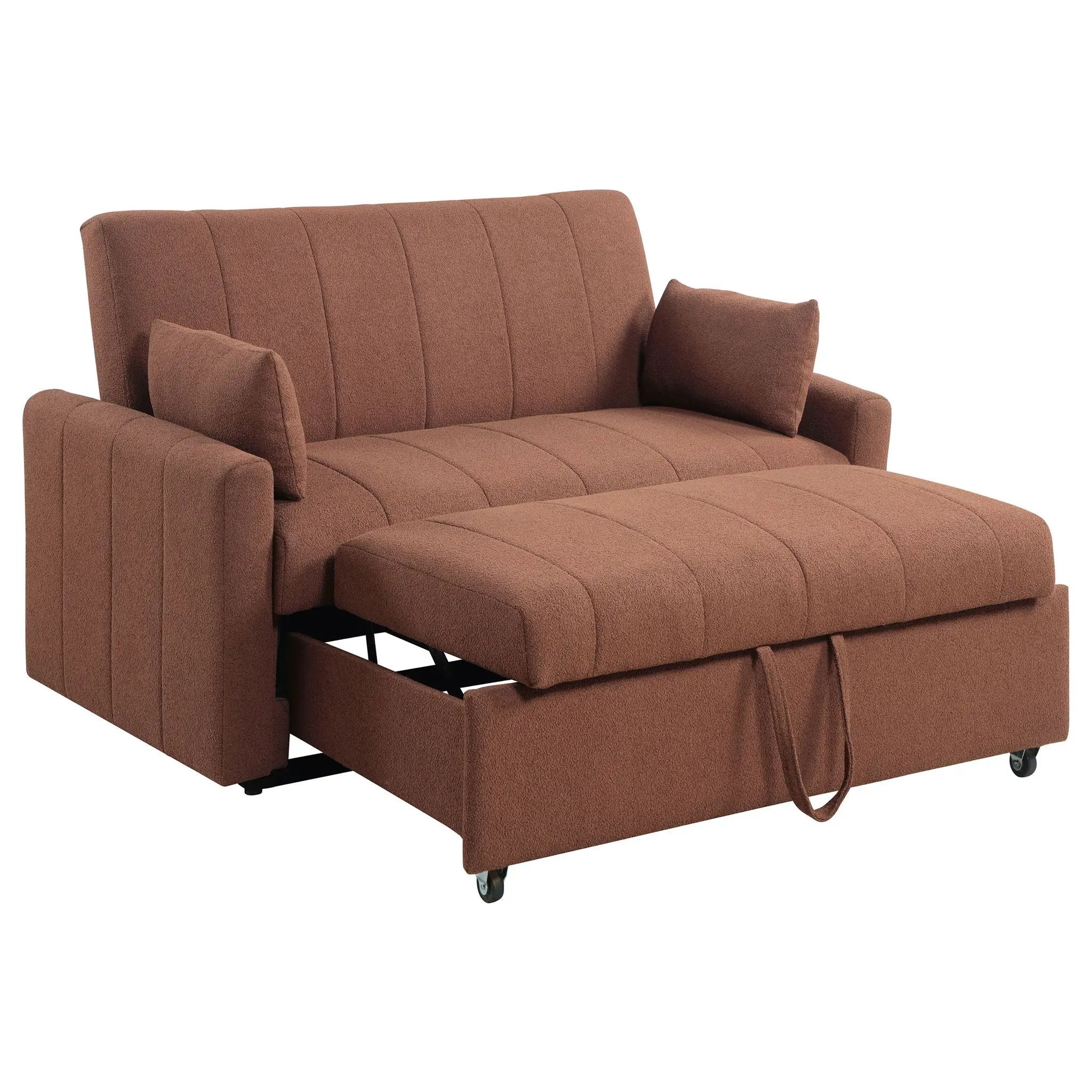 Portland Boucle Upholstered Sleeper Sofa Bed Copper by Unique Piece Furniture