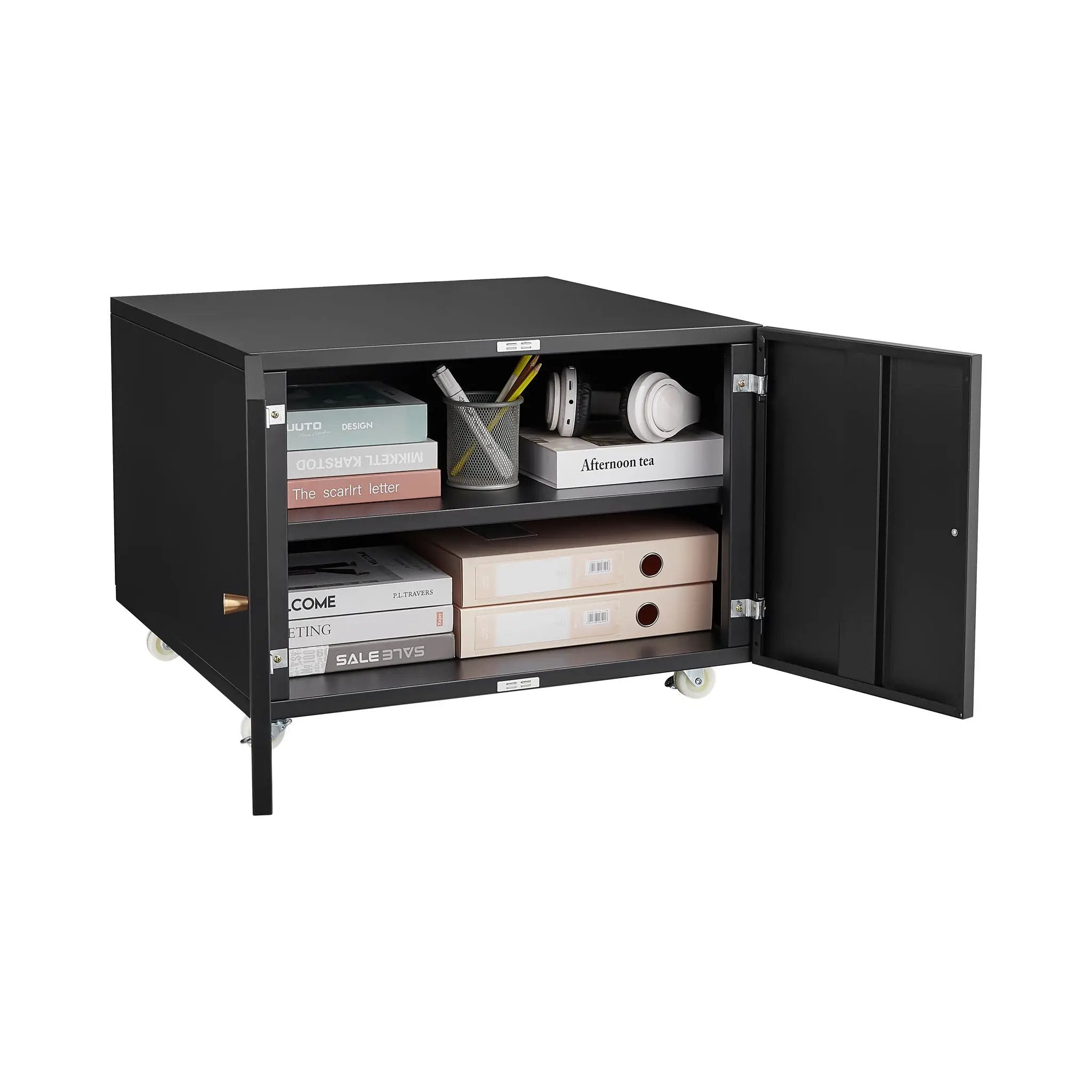 Office Furniture Copier Cabinet 2 Door Steel Copier Stand Mobile Pedestal File Printer Stand by HouseOfZazla