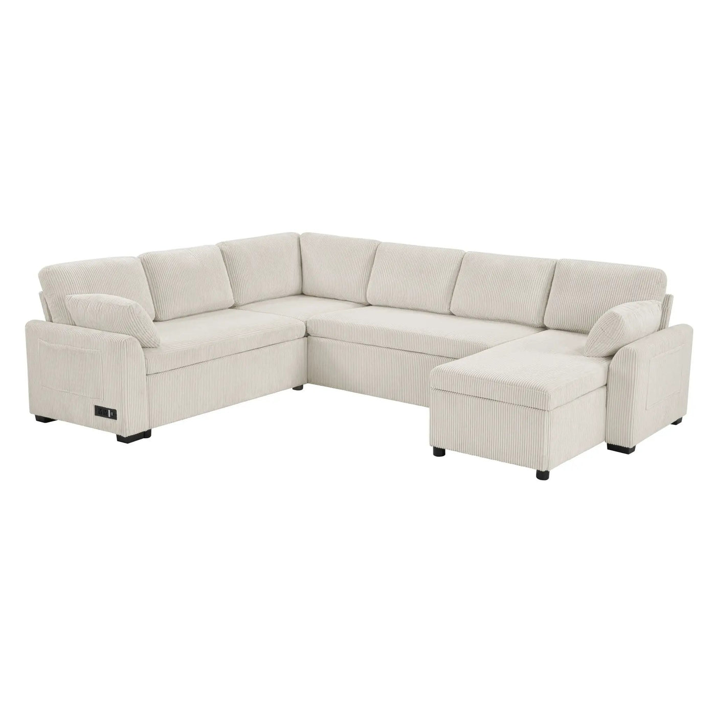 Convertible U-Shaped Sectional Sofa Bed With Reversible Chaise by HouseOfZazla