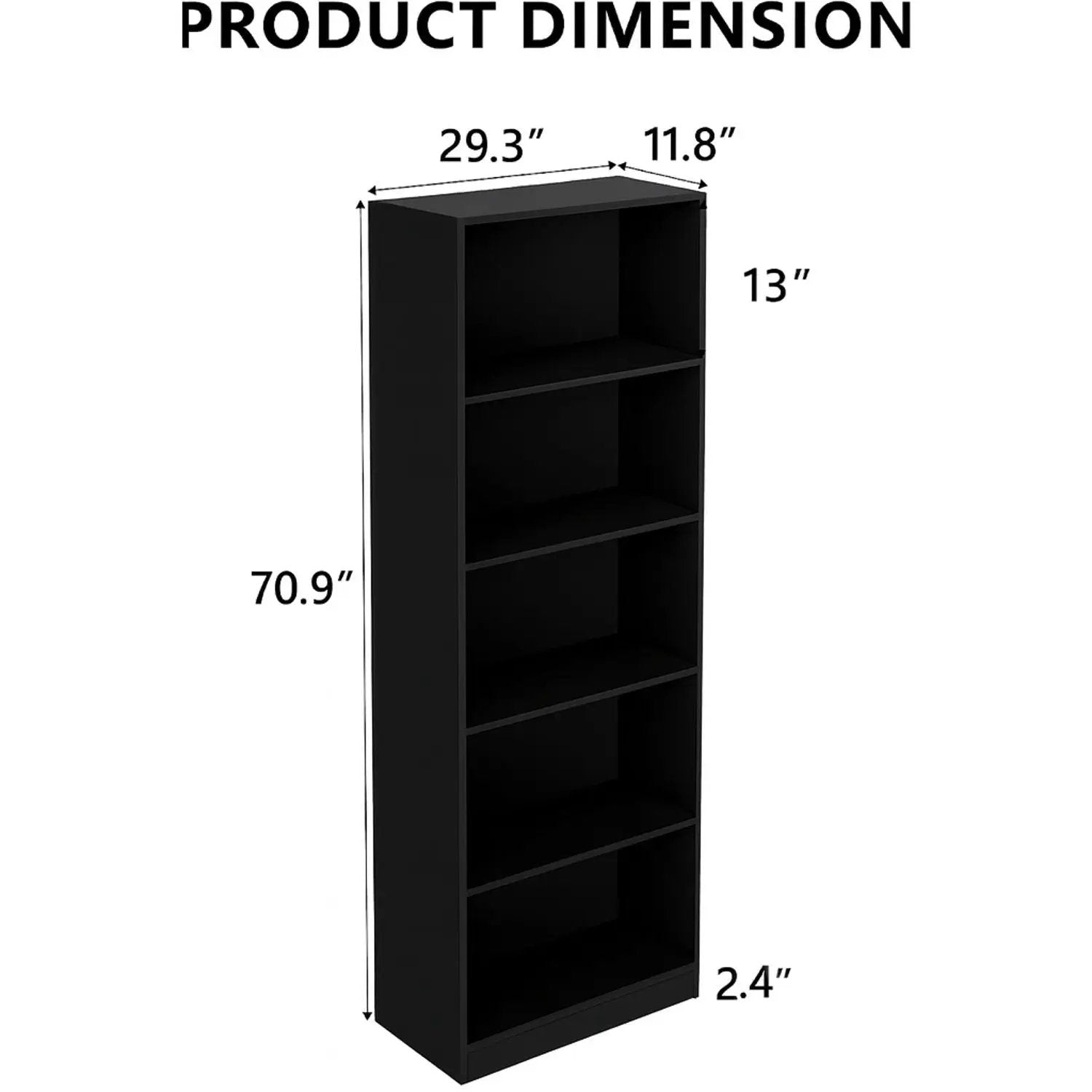 5 Tier Bookshelf Storage Cabinet With Anti-Tip Kit by HouseOfZazla
