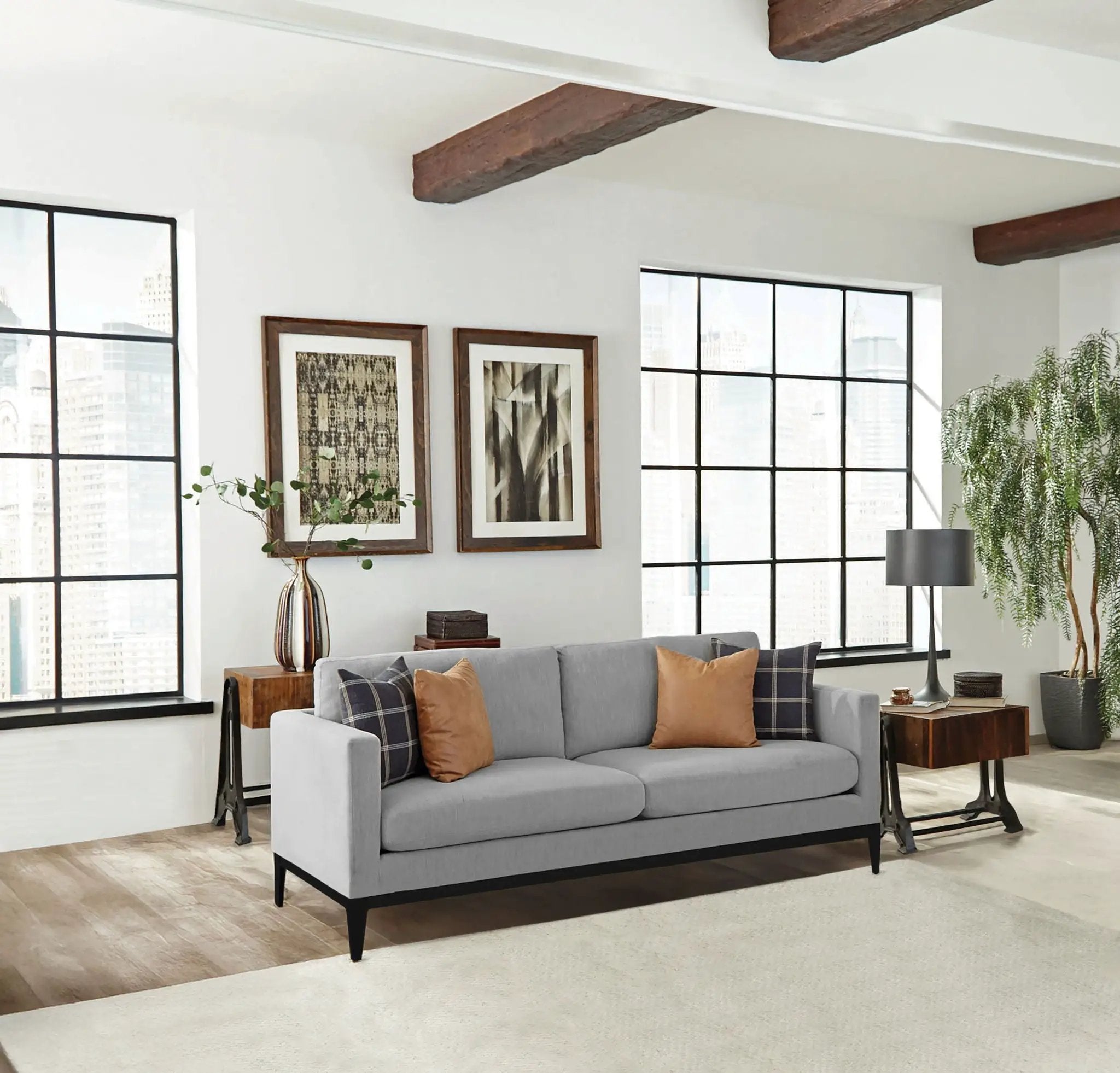 Apperson Upholstered Track Arm Sofa Light Grey by Unique Piece Furniture