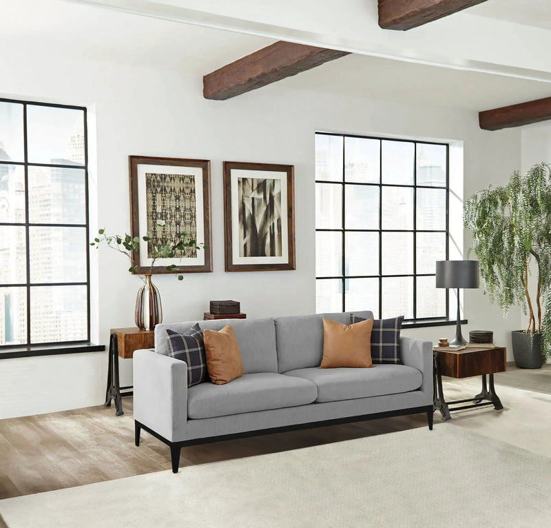 Apperson Upholstered Track Arm Sofa Light Grey by Unique Piece Furniture