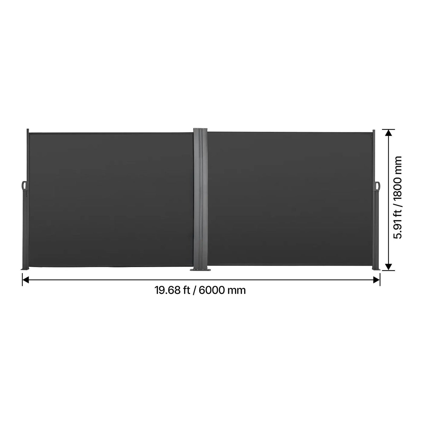 Retractable Side Awning, 71" x 236" Patio Screen with Waterproof Polyester Fabric by HouseOfZazla