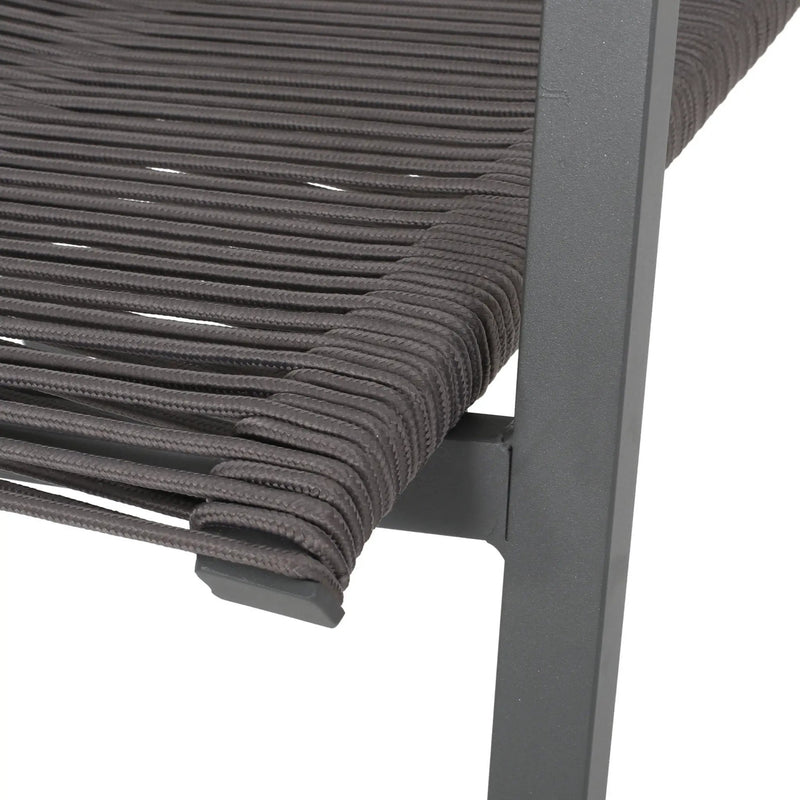 Outdoor Modern Aluminum Dining Chair Set With Rope Sea (Set of 2) by HouseOfZazla