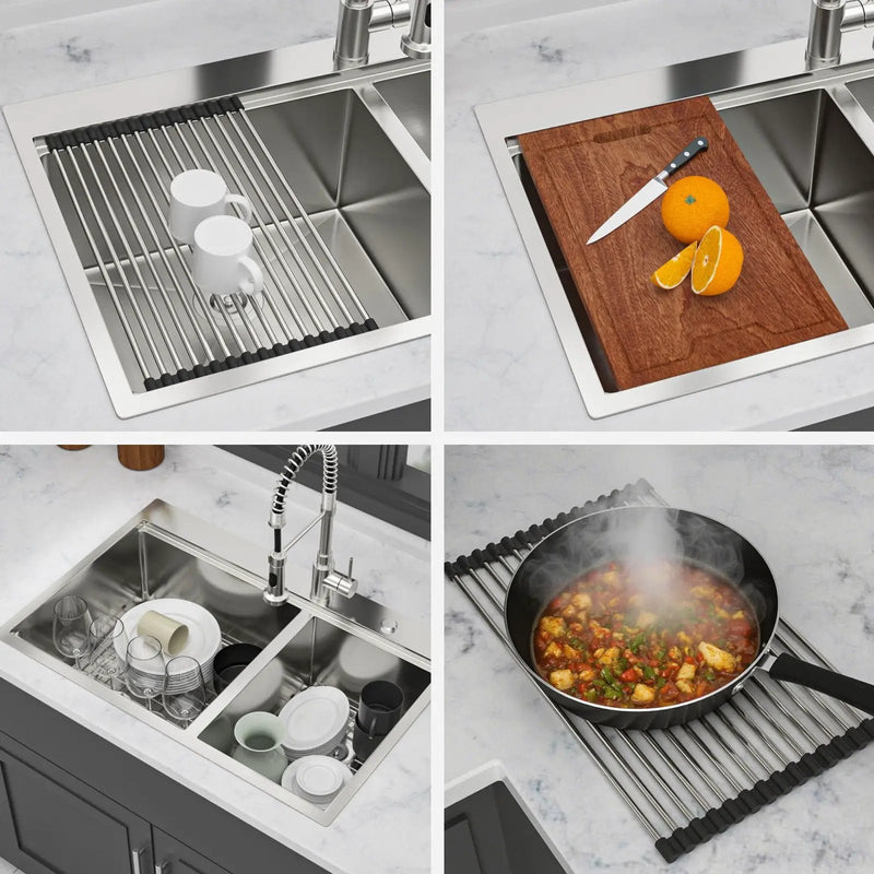 Topmount Drop In Kitchen Sink With Double Bowl Design by HouseOfZazla