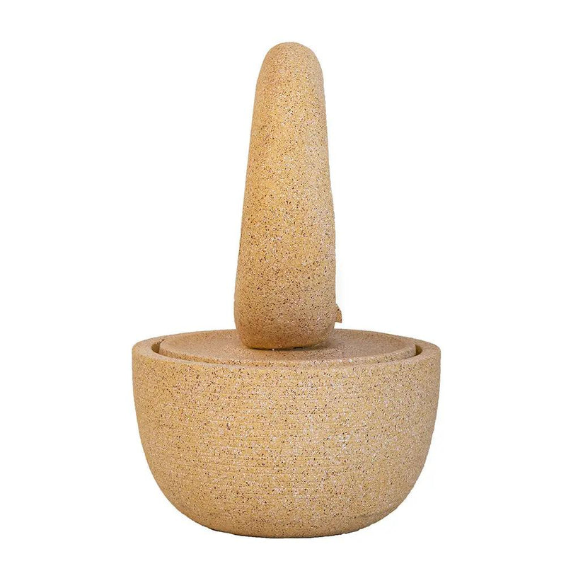 21.7x21.7x34.3 Inch Cement Round Water Fountain with Light and Pump by HouseOfZazla