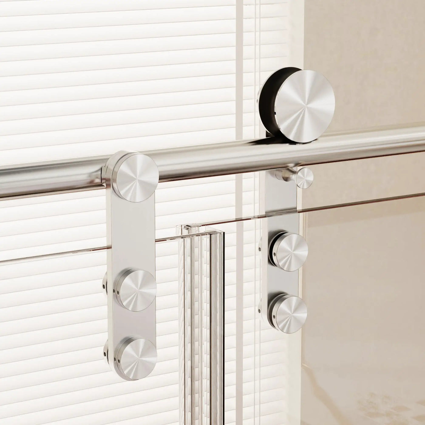 Frameless Single Sliding Shower Doors With Towel Rail & Handle by HouseOfZazla