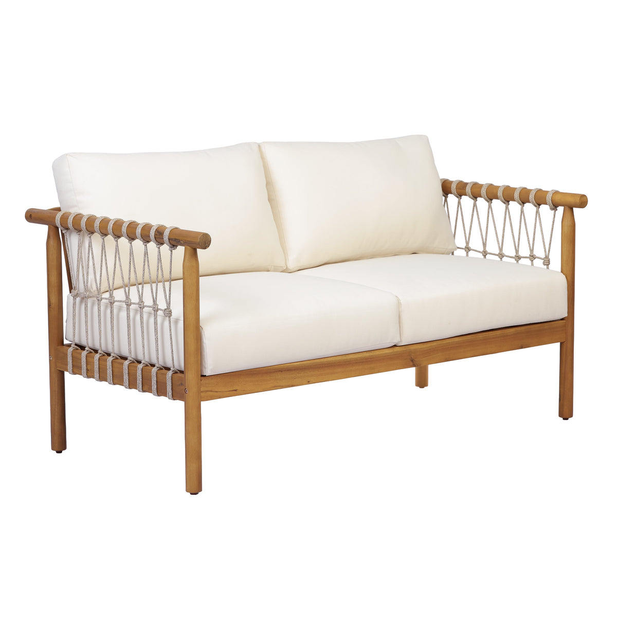 Teak Finish Acacia Wood Patio Seating, photo 4 of 10