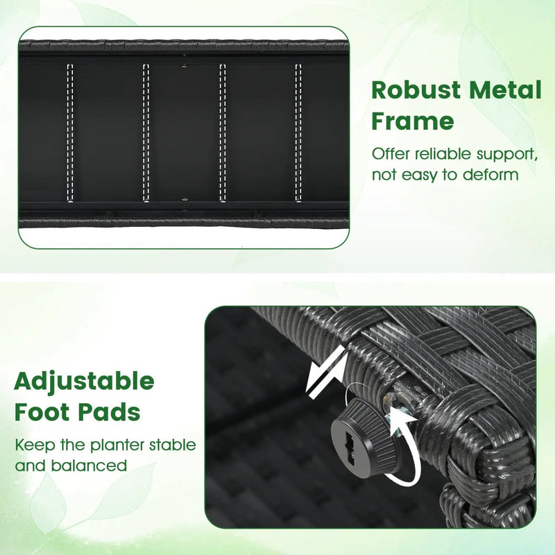 49 Inch Raised Garden Bed with Trellis and Wicker Planter Box by DirectDeals