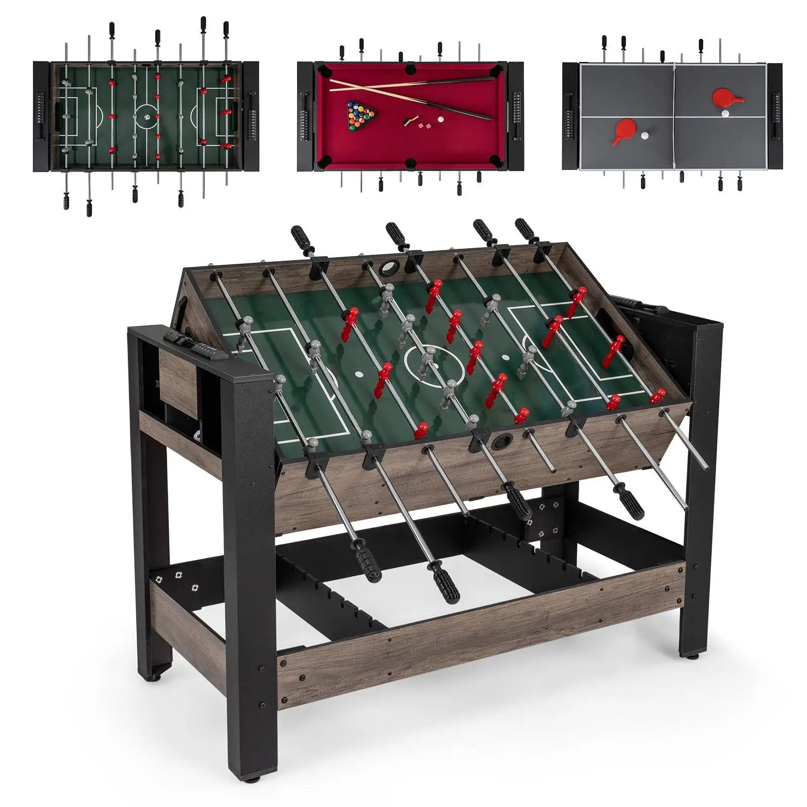 49 inch Combo Game Table with Pool Billiards-Brown by DirectDeals