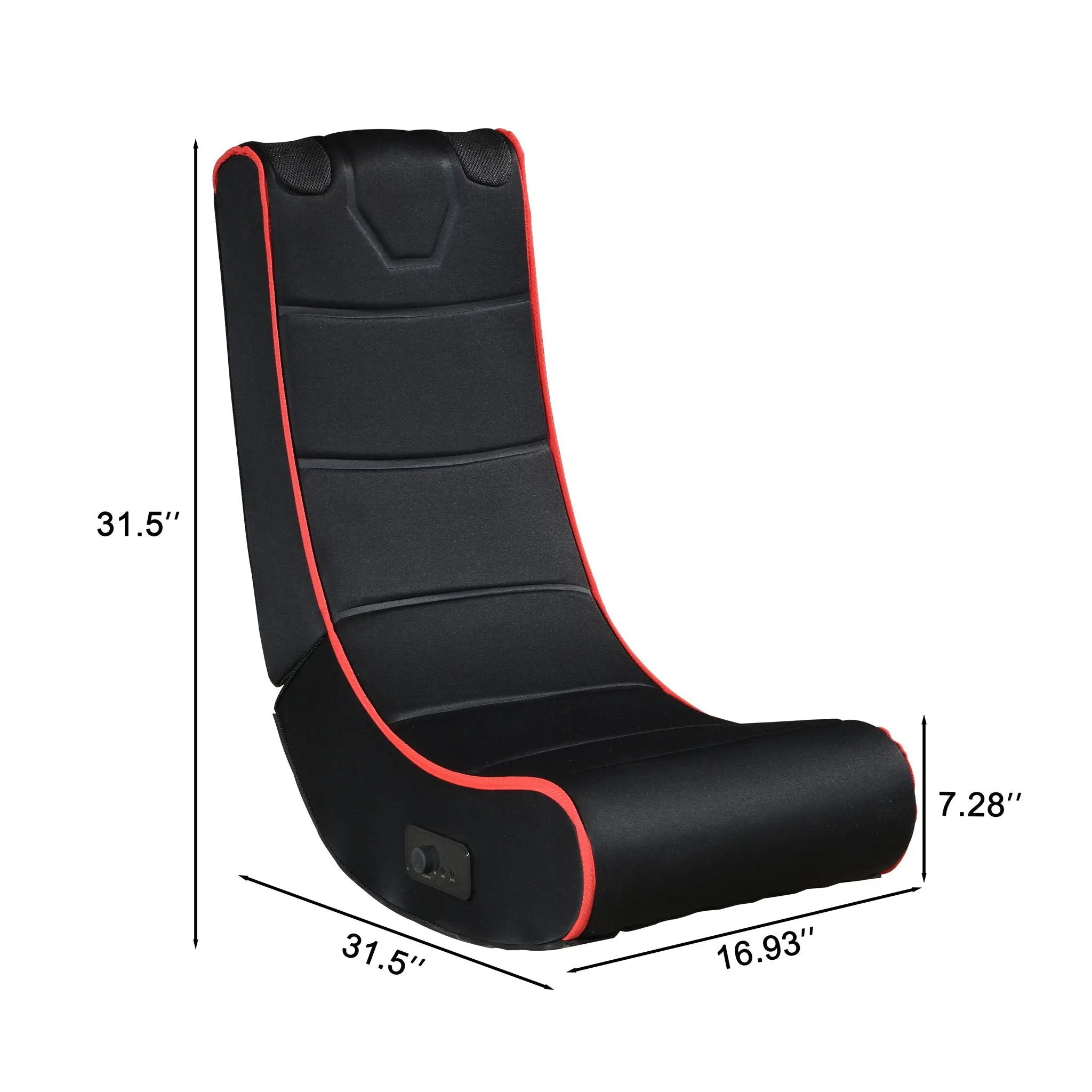 Foldable Gaming Chair With Onboard Speakers, Bluetooth Connection - Black / Red by Unique Piece Furniture