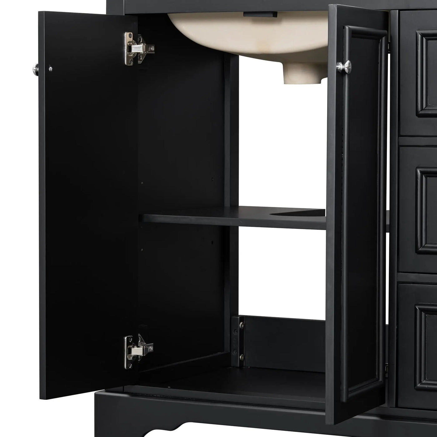 Bathroom Vanity With Sink, Soft-Close Doors, Adjustable U-Shelf, 3 Drawers by HouseOfZazla