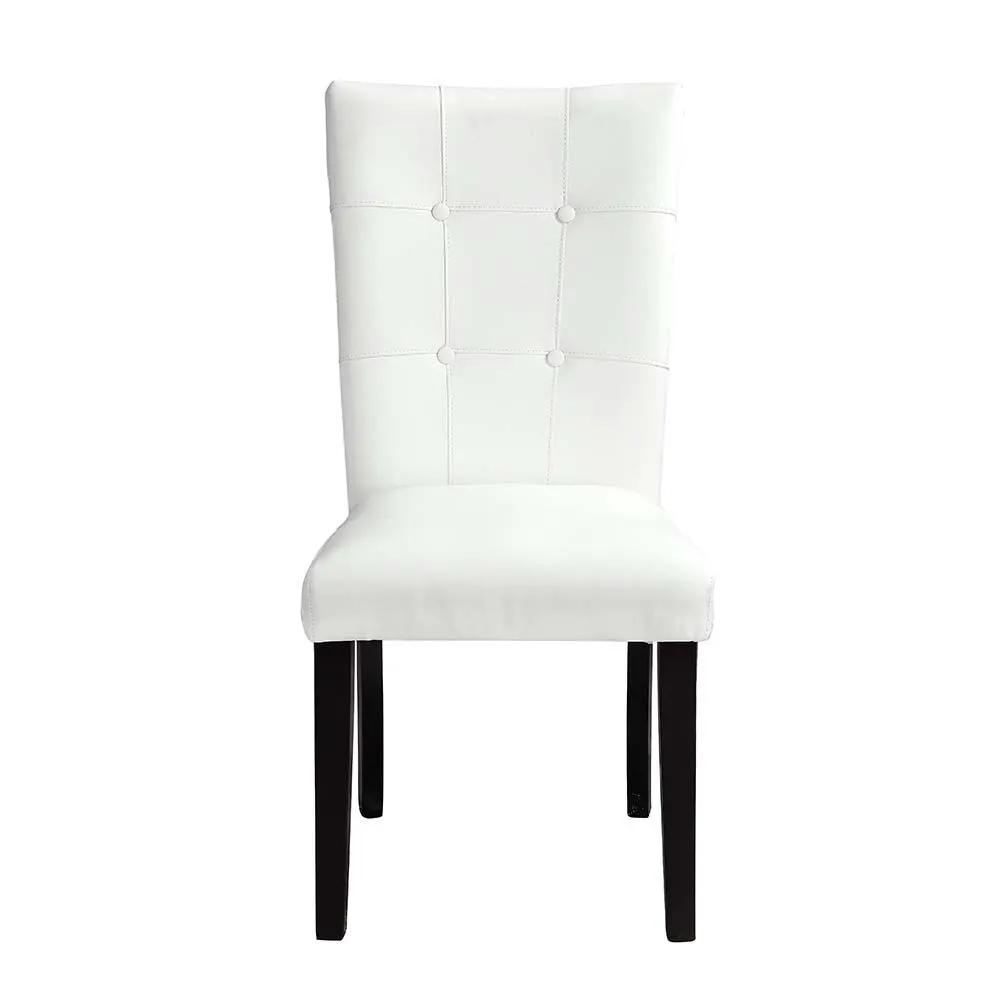 Hussein - Side Chair (Set of 2) - White Synthetic Leather & Black by Unique Piece Furniture