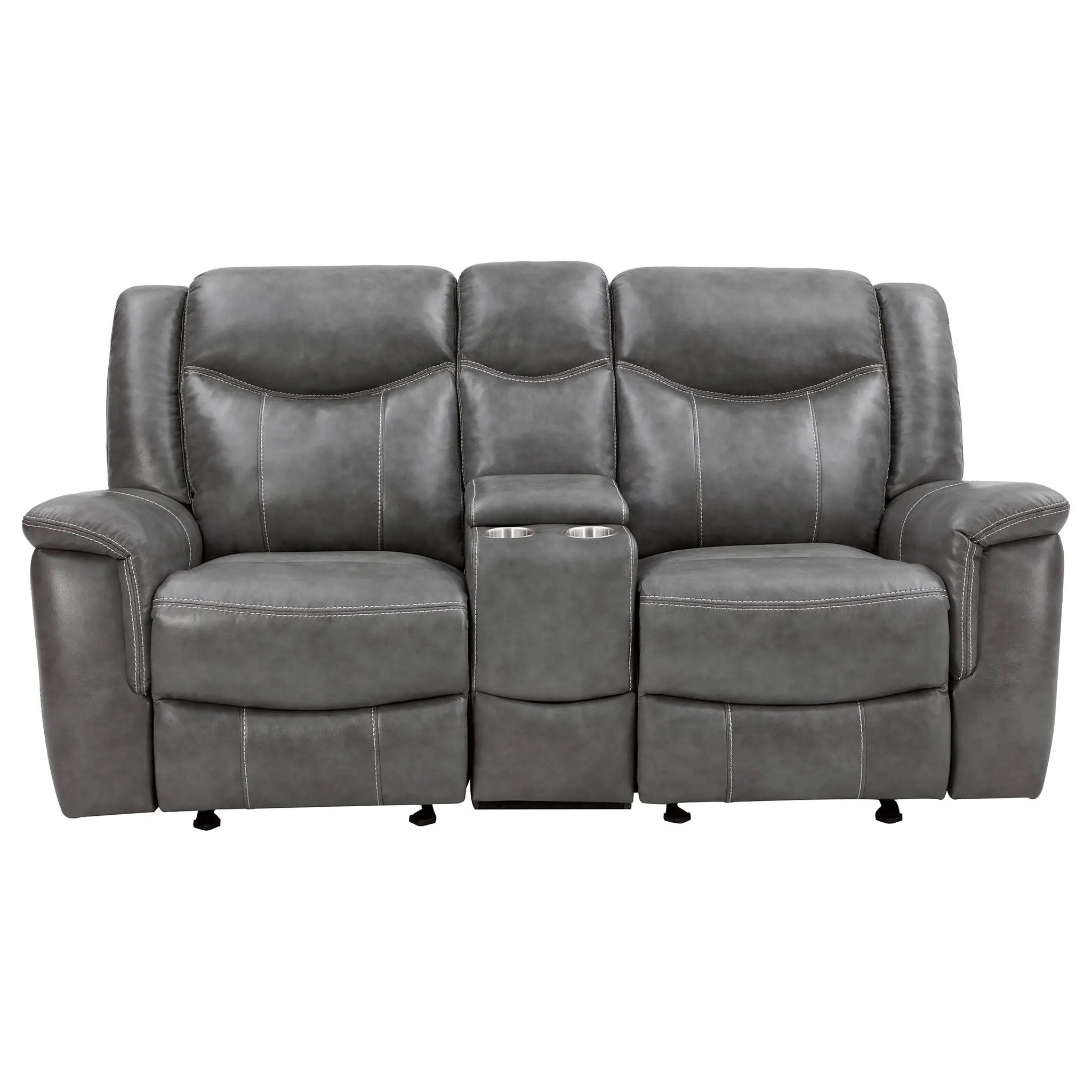 Conrad Upholstered Padded Arm Glider Loveseat Grey by Unique Piece Furniture