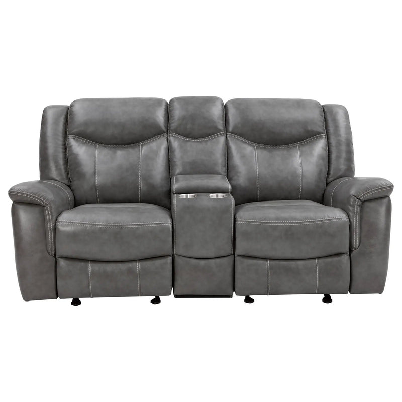 Conrad Upholstered Padded Arm Glider Loveseat Grey by Unique Piece Furniture