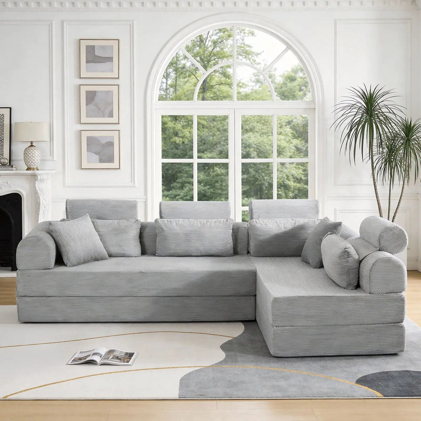 Modern L-Shape Modular Sectional Sofa, Compressed Design by HouseOfZazla