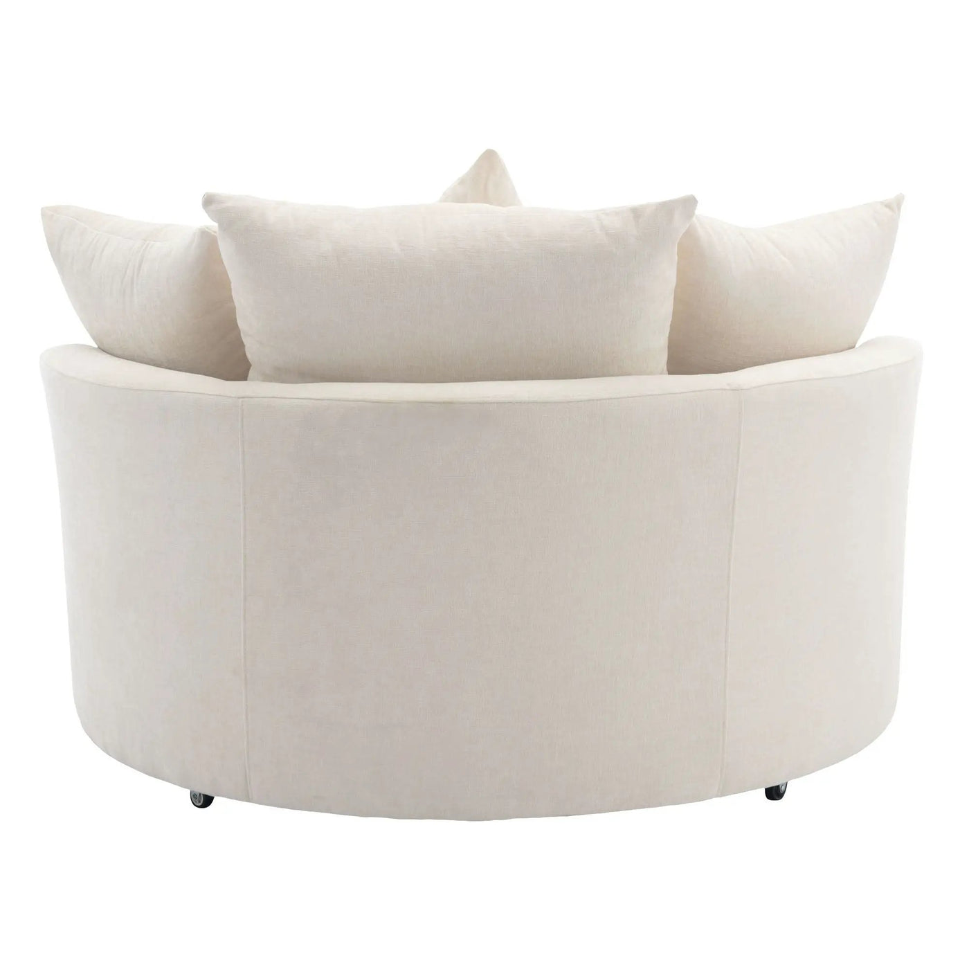 360° Swivel Accent Barrel Chair With Storage Ottoman & 4 Pillows, Modern Leisure Chair Round Accent For Living Room by HouseOfZazla