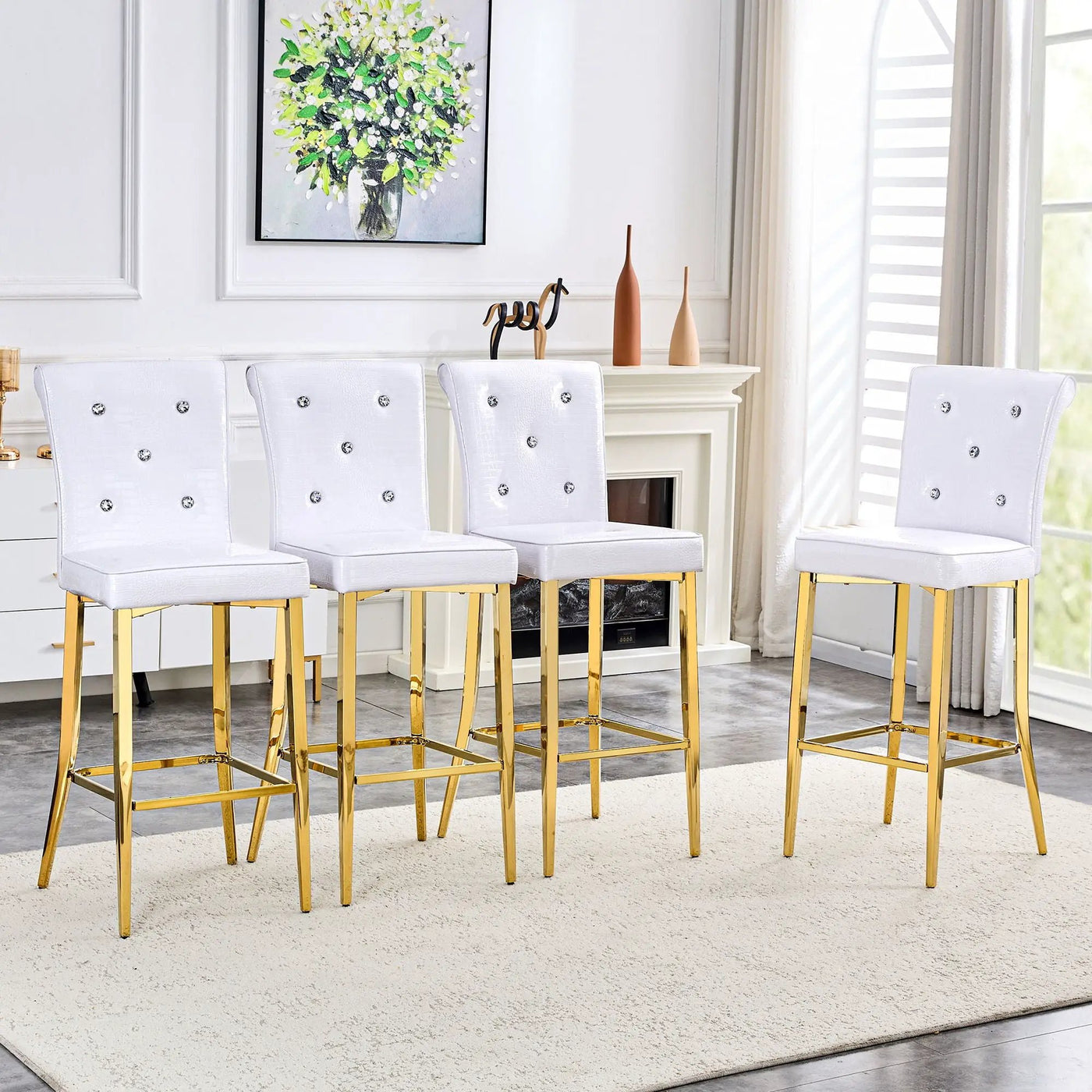 Bar Chairs With Crystal Clasp Design (Set of 2) by HouseOfZazla