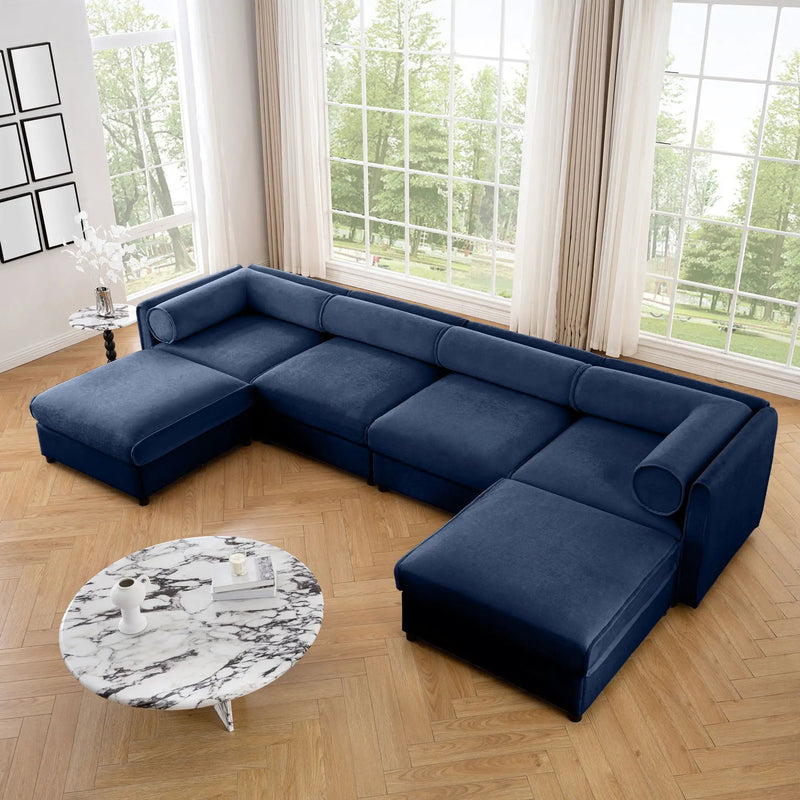 Contemporary Elegant Sofa With Storage And Ottoman by Unique Piece Furniture