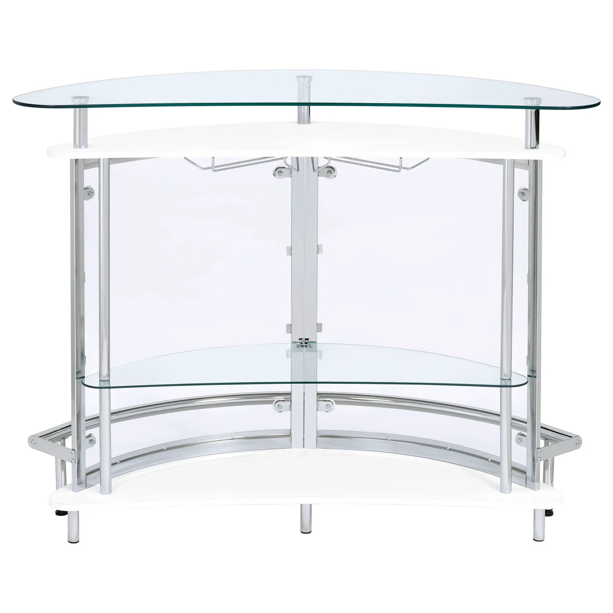 Strick - Freestanding Glass Top Home Bar Wine Cabinet - White by HouseOfZazla
