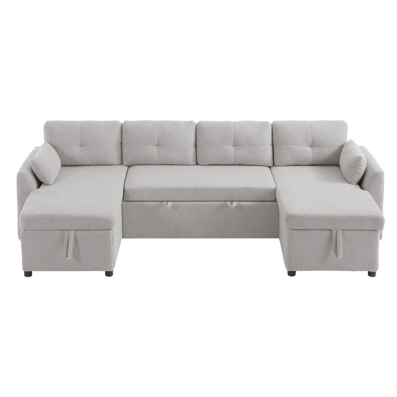 U-Shaped Sectional Sofa Bed With Storage And USB Ports by HouseOfZazla