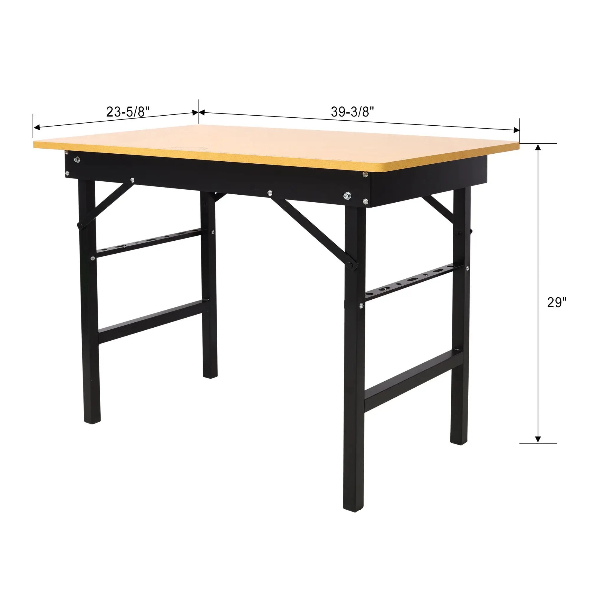 Portable Folding Work Table With Measuring Tape And Angle Finder Steel - Black by HouseOfZazla