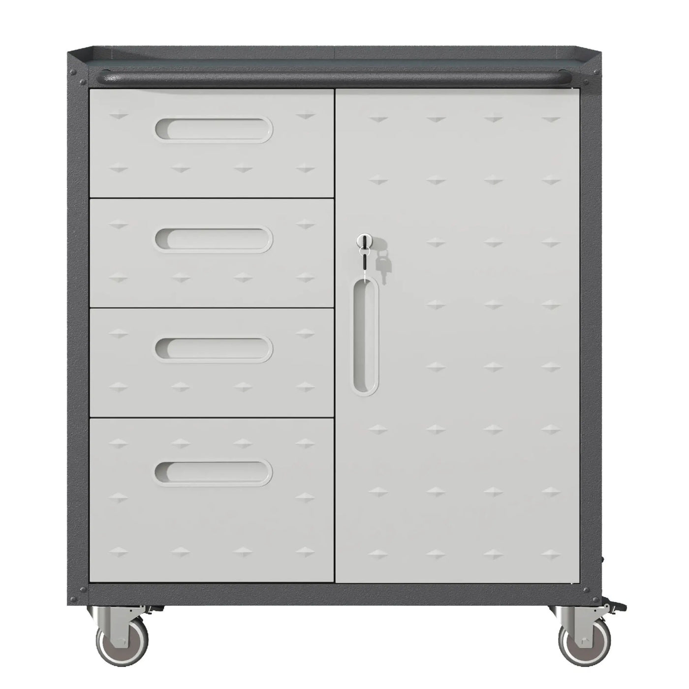 Sturdy Metal Tool Storage Cabinet With Wheels Durable Garage, Office & Home Organizer Steel by HouseOfZazla