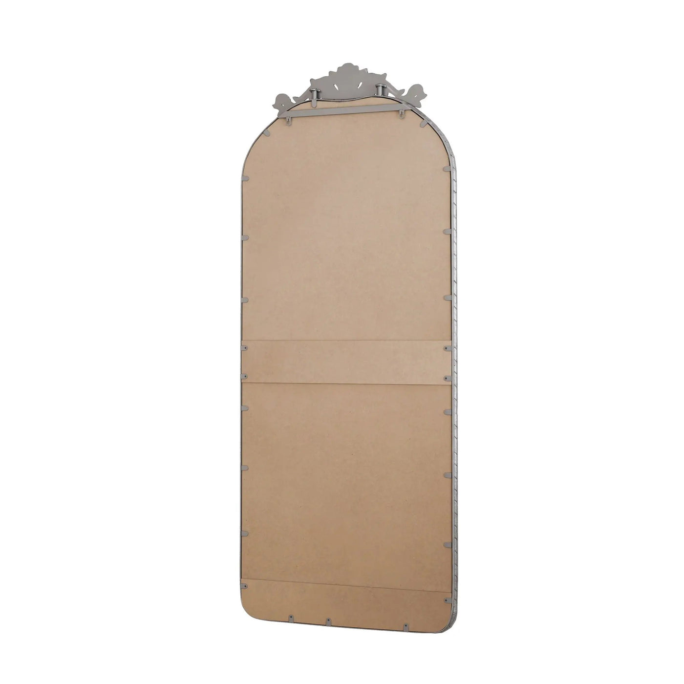 Full Body Arched Mirror With Vintage Carved Applique by HouseOfZazla