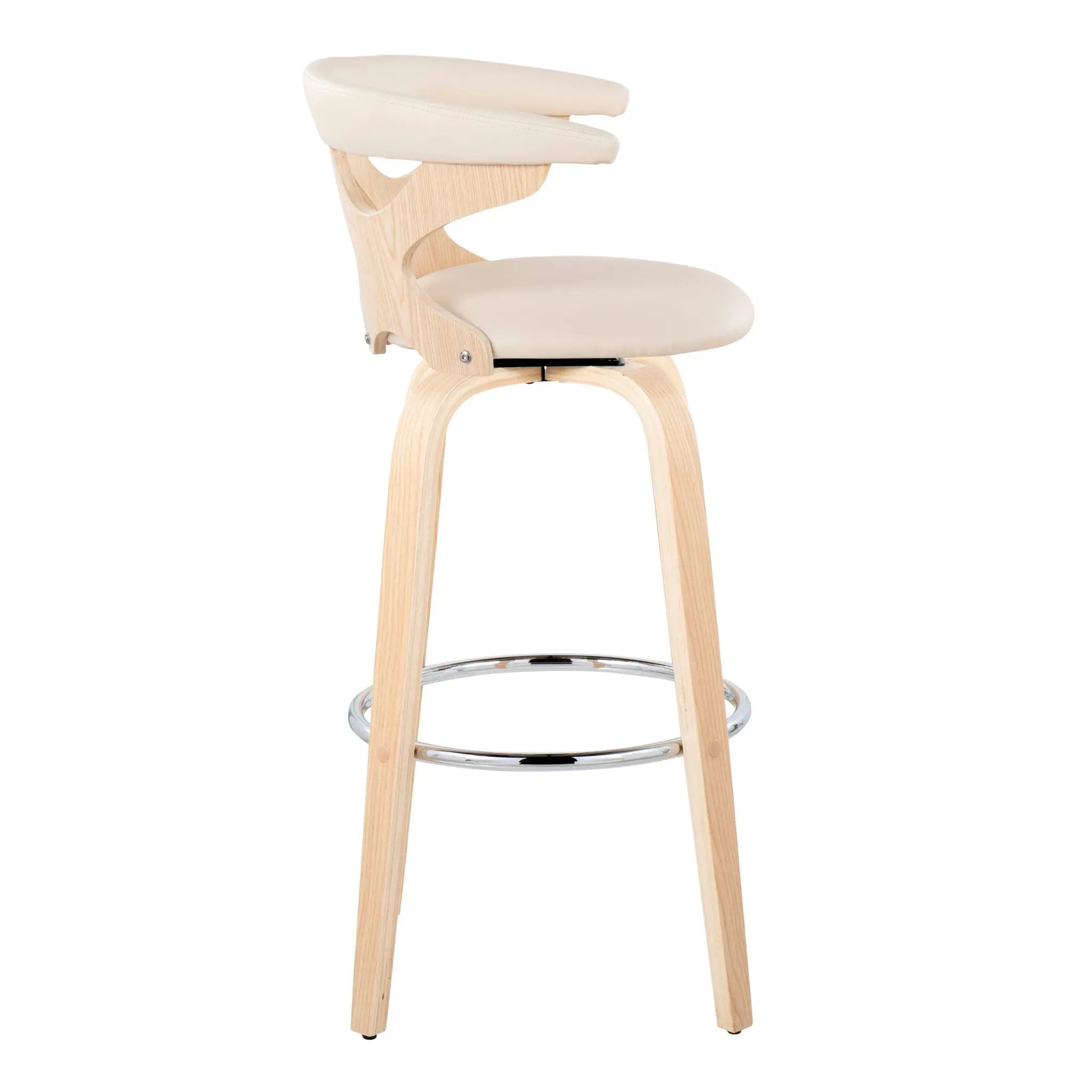 Gardenia - Contemporary Fixed Height Barstool With Swivel With Round Footrest (Set of 2) by Unique Piece Furniture