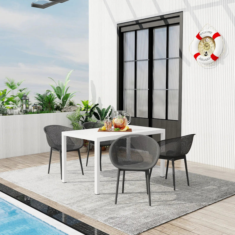4 Pack Lounge Chair Set With Long Table by Unique Piece Furniture