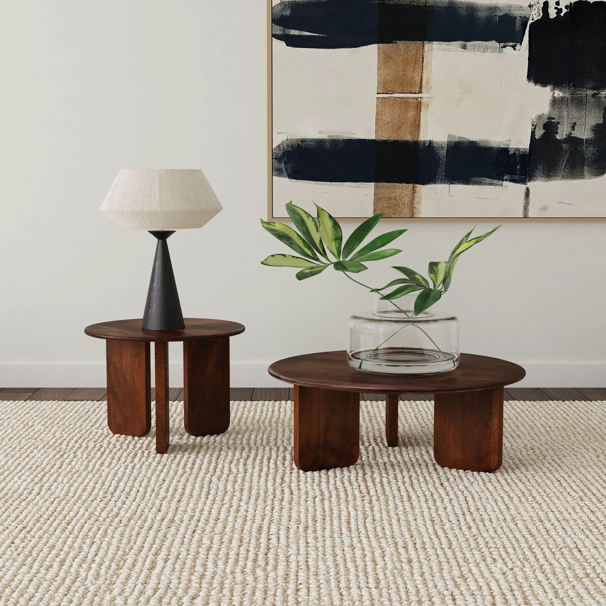 Dale Round Solid Mango Wood Coffee Table Brown by Unique Piece Furniture