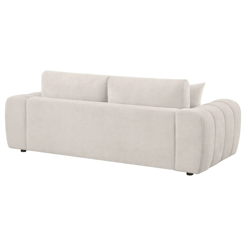 Burnett Chenille Upholstered Wide Arm Sofa Ivory by Unique Piece Furniture