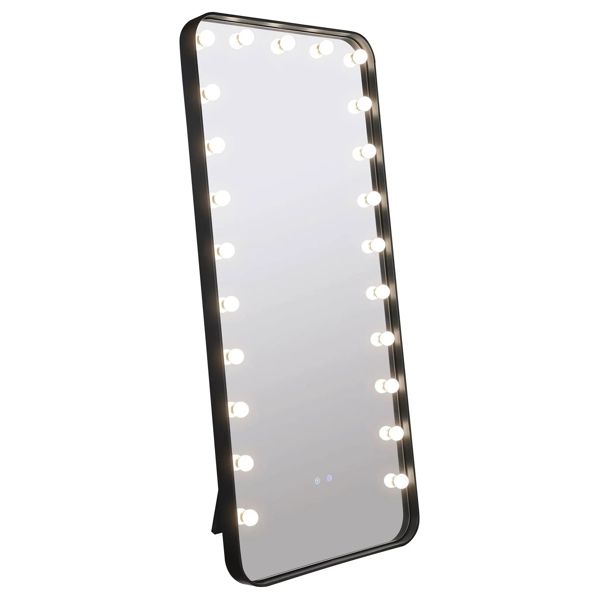 Canton 32 x 71 Inch LED Standing Mirror with Speakers Black by Unique Piece Furniture