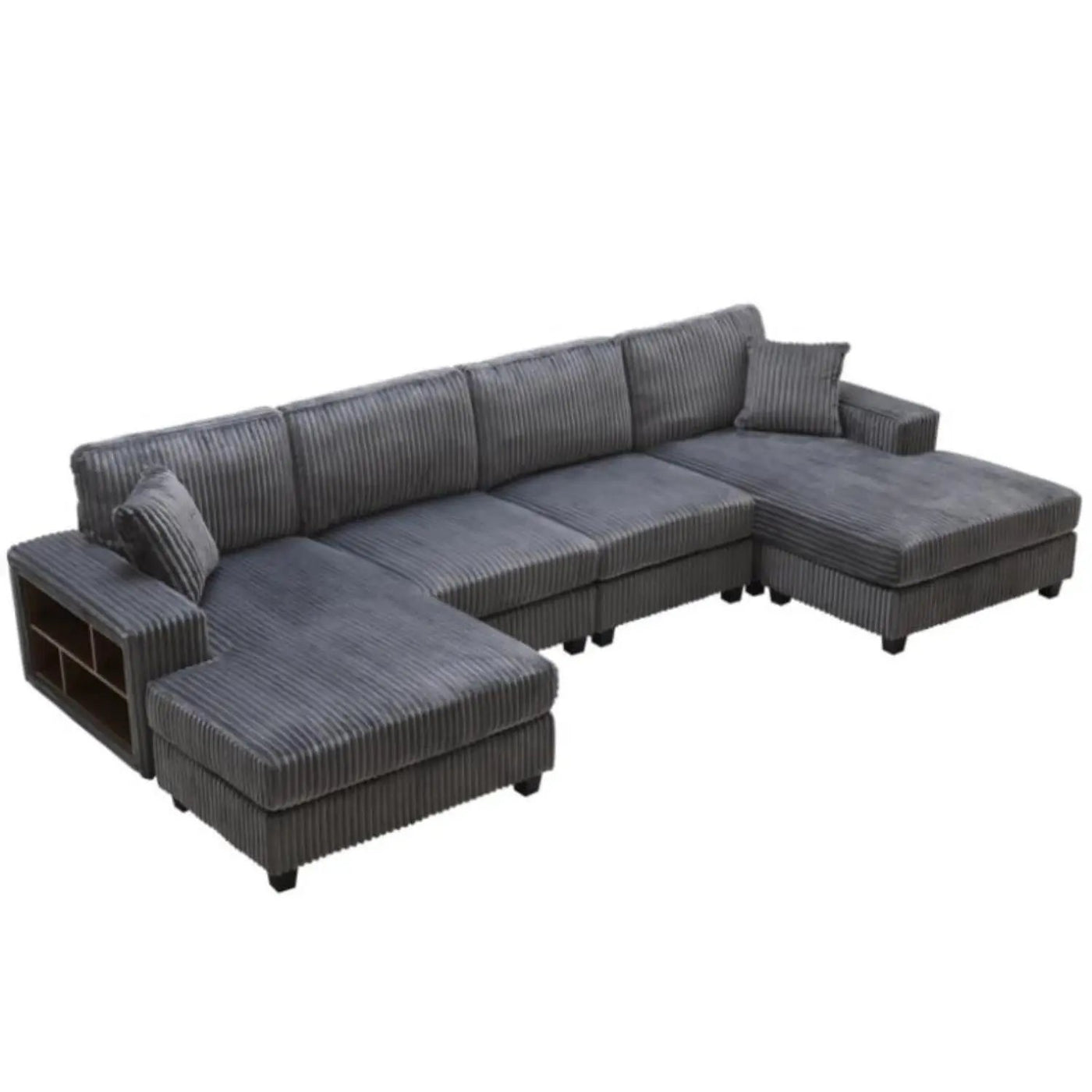 U-Shaped Convertible Sofa, 4 Seater Large Living Room Lounge by Unique Piece Furniture
