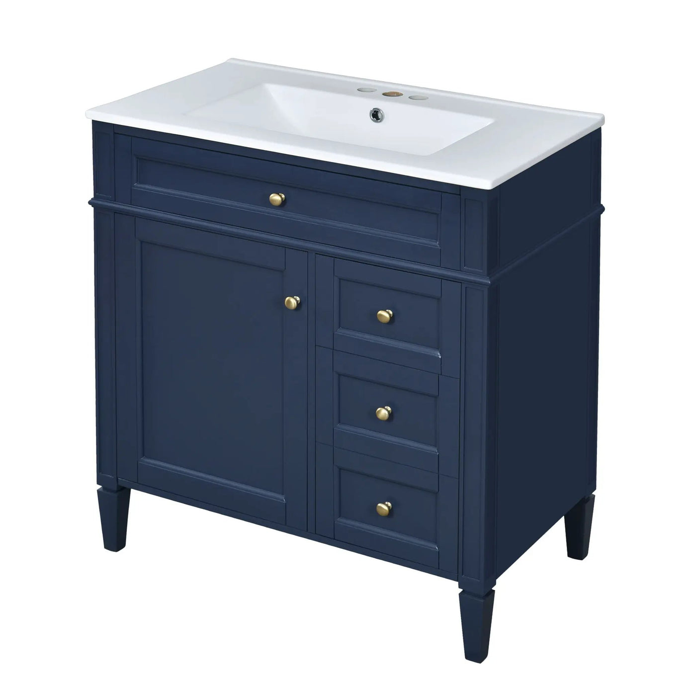 Bathroom Vanity With Top Sink, 2 Drawers & Tip Out Drawer by HouseOfZazla
