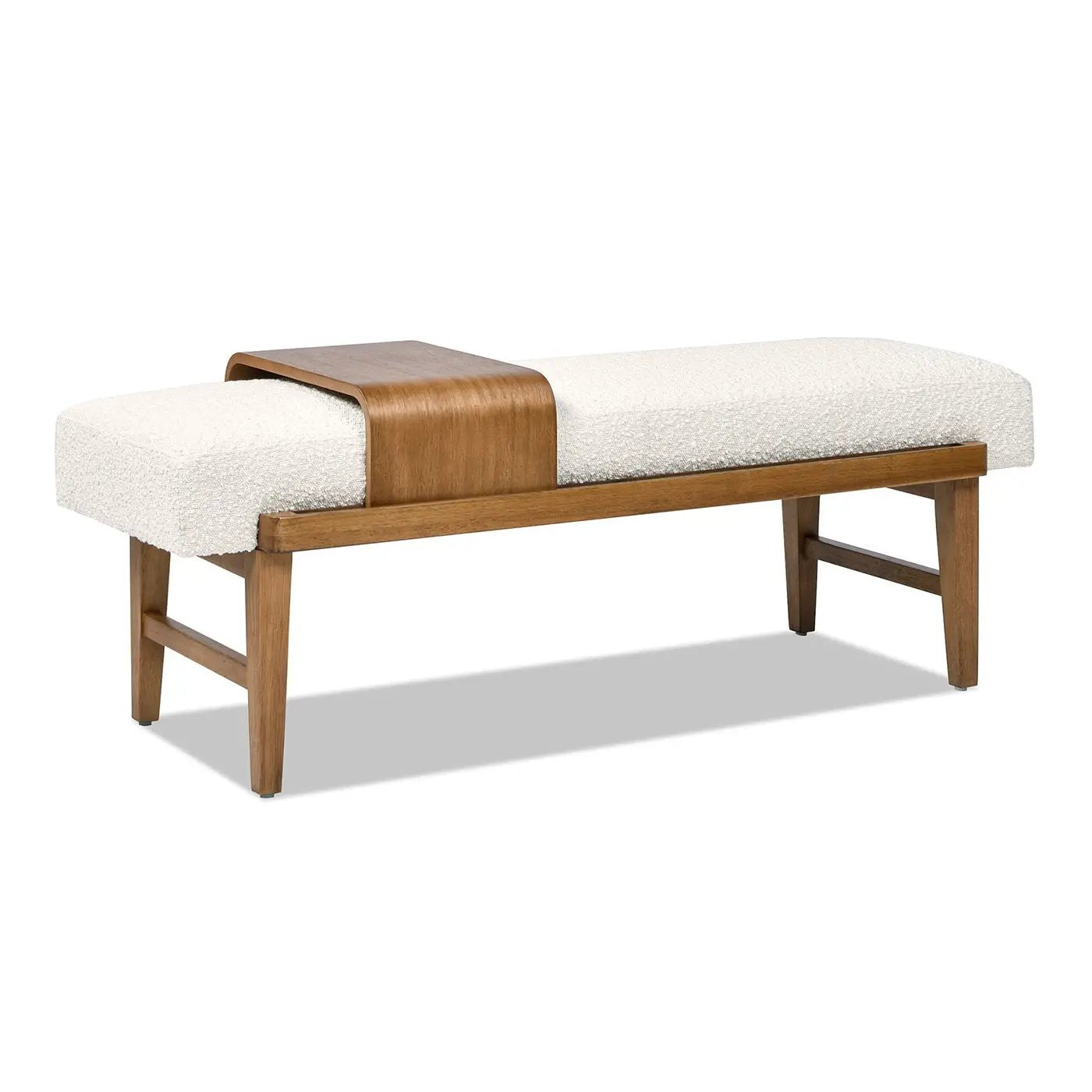 Billie - Modern Telephone Bench With Sliding Shelf - Ivory White by HouseOfZazla