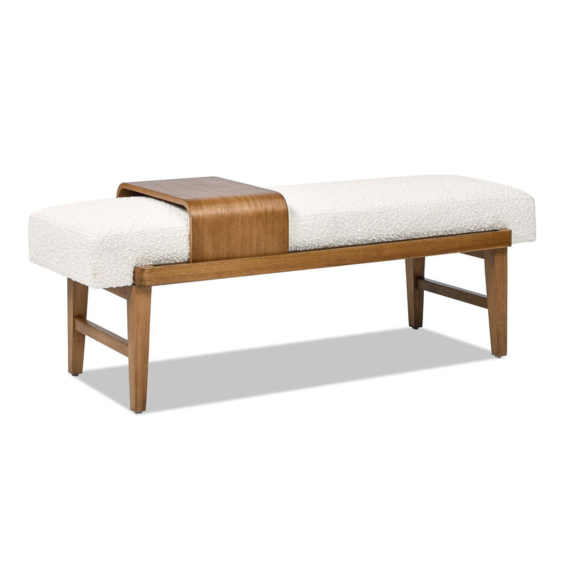 Modern Telephone Bench with Sliding Shelf – Ivory White, photo 6 of 10