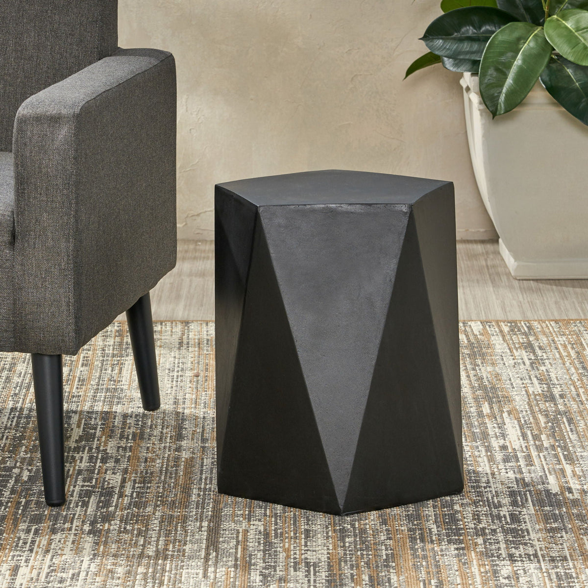Side Table With Geometric Design, photo 4 of 14