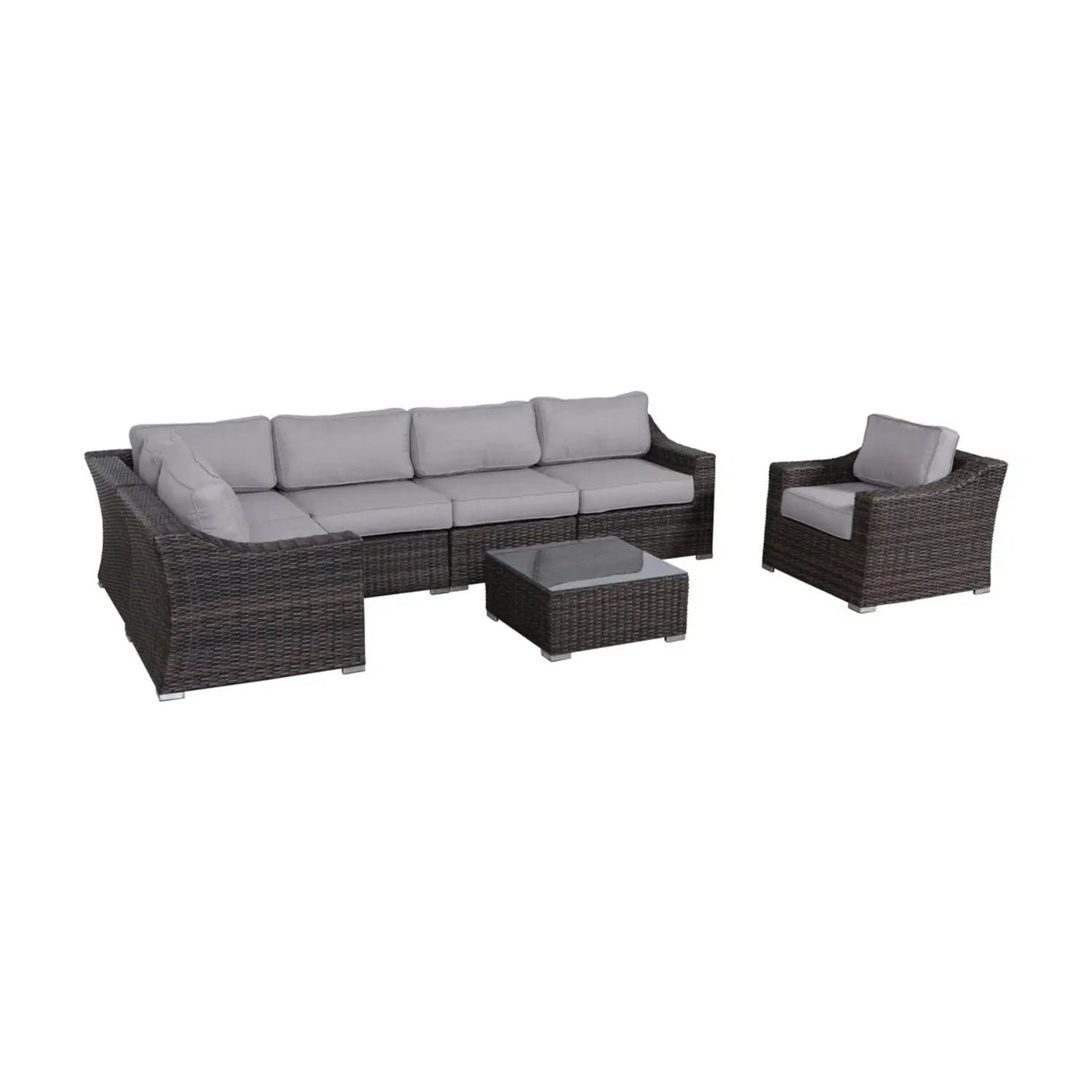 Outdoor Wicker Conversation Set With Cushions, All Weather by HouseOfZazla