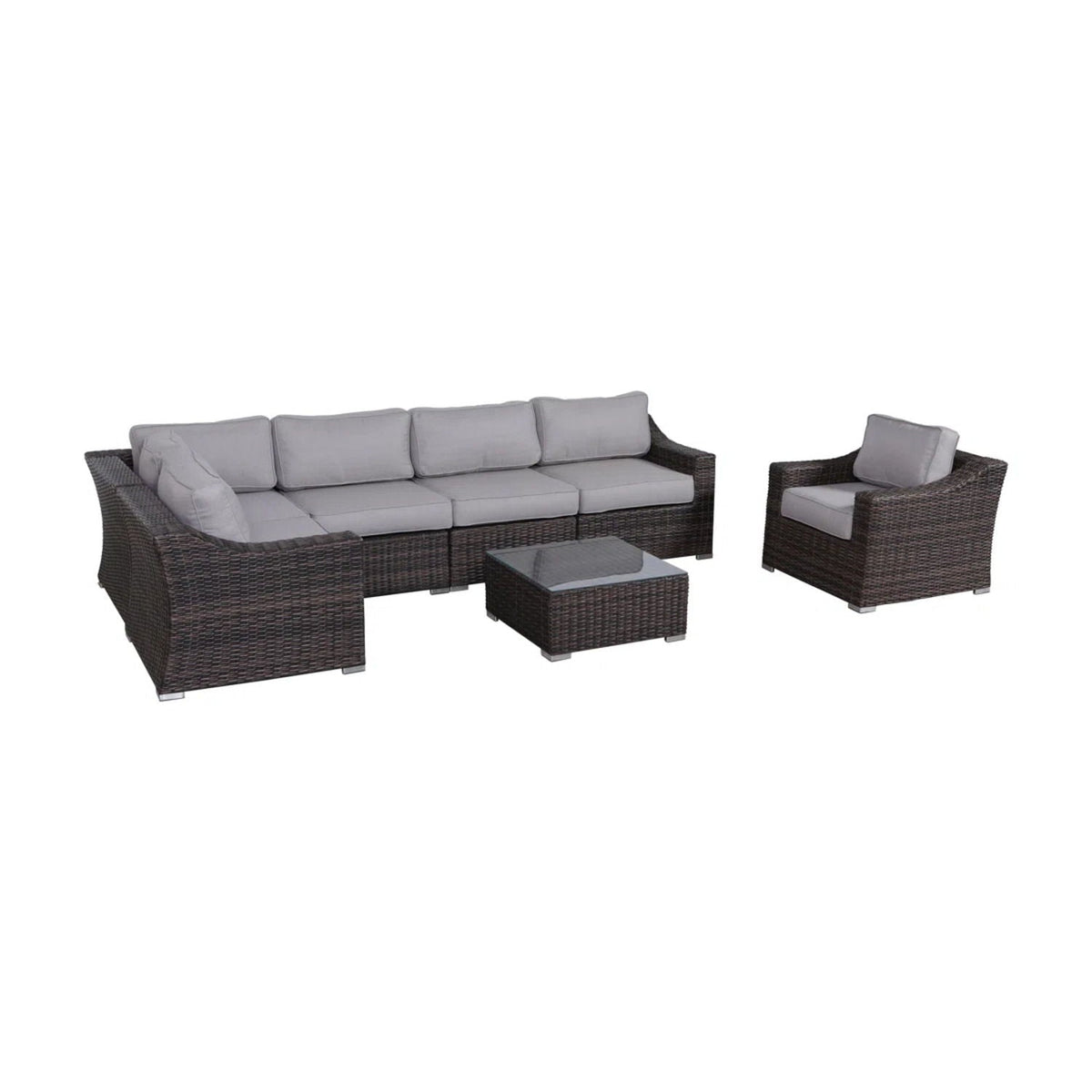 All-Weather Wicker Conversation Set with Cushions - Light Brown, Dark Gray, or Dark Brown, photo 4 of 40